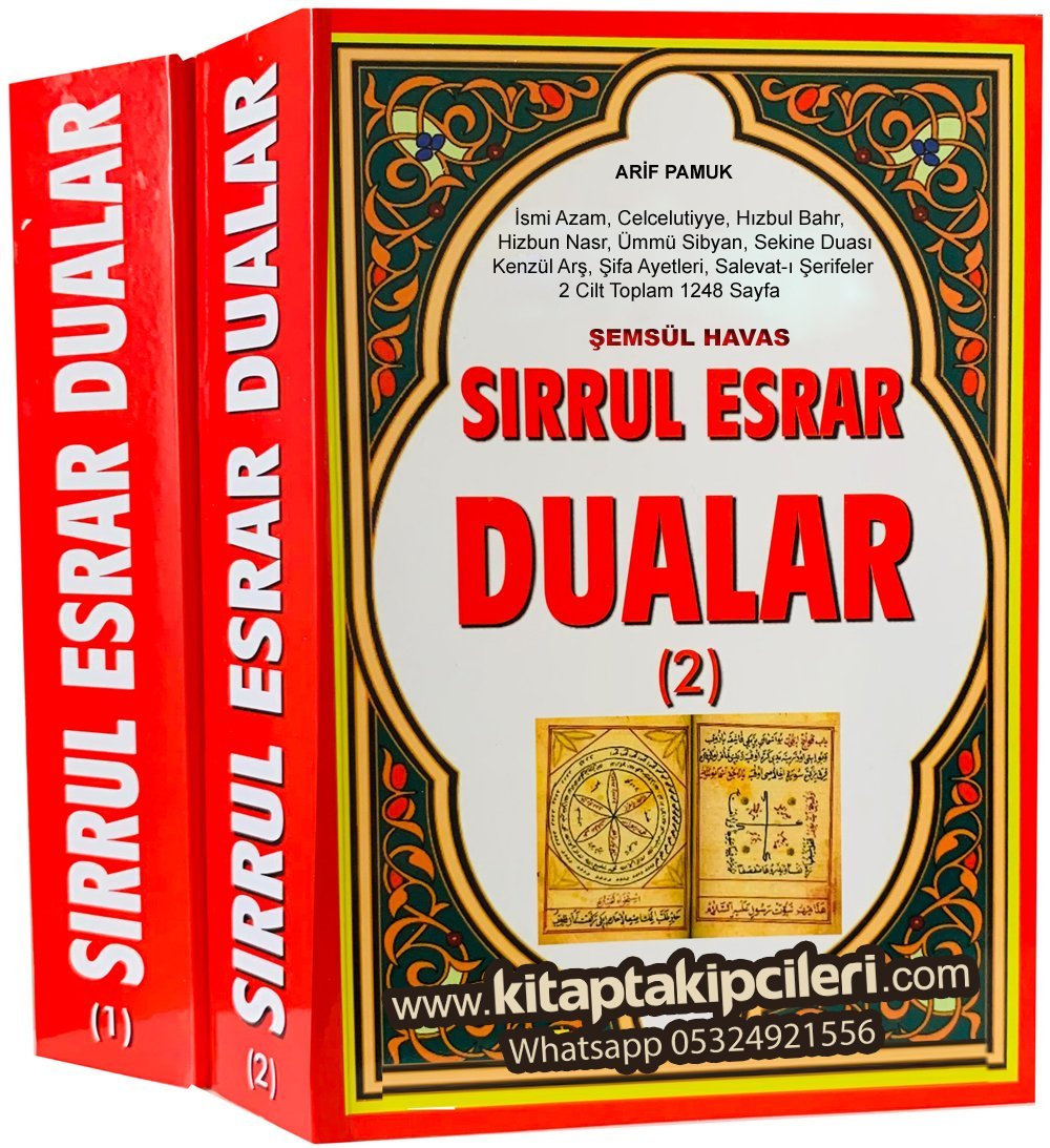 Sırrul Esrar Dualar Şemsül Havas, İsmi Azam, Celcelutiyye, Hızbul Bahr, Hizbun Nasr, Ümmü Sibyan Ve Sekine Duası, Kenzül Arş, Şifa Ayetleri Ve Duaları, Salevatlar, 2 Cilt Toplam 1248 Sayfa