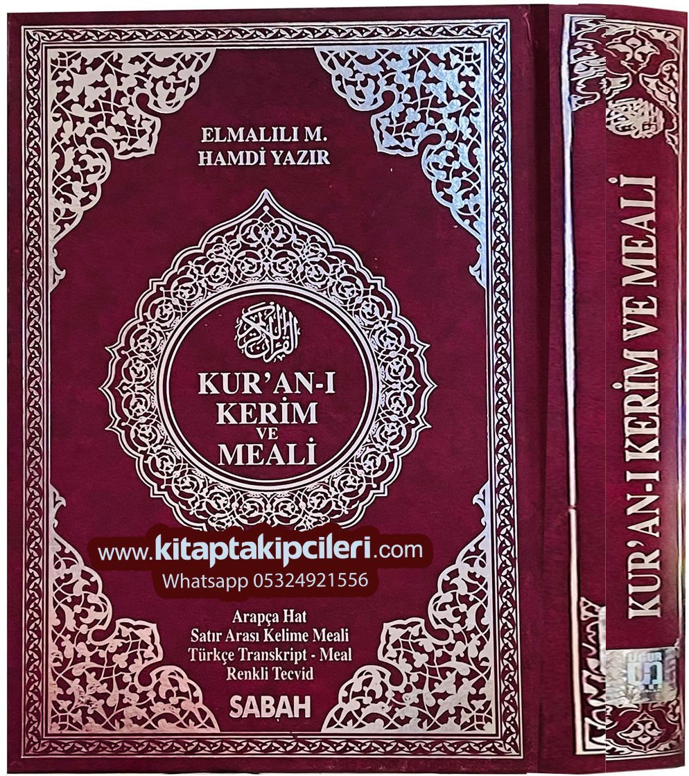 Beş Özellikli Kuranı Kerim, Arapça Hat, Satır Arası Türkçe Meali Ve Transkript Okunuşu, Renkli Tecvid, Sabah Gazetesi Promosyonu, 20x28 cm Ebat Rahle Boy 622 Sayfa