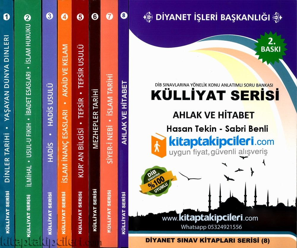 Diyanet İşleri Başkanlığı MBSTS DİB Sınavlarına Yönelik Konu Anlatımlı Soru Bankası Kitapları Külliyat Serisi, Hasan Tekin, 8 Cilt Kitap Takım 2600 Sayfa