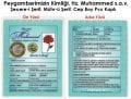 Peygamberimizin Kimliği, Hz. Muhammed s.a.v Şecere-i Şerif, Mührü Şerif, Cep Boy Pvc Kaplı