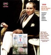 2026 ÜLKÜ Duvar Takvimi Vasıf 59. Yıl Yapraklı Renkli Resimli Kuşe Kağıt İstanbul Ankara İzmir Adana Edirne Erzurum Namaz Vakitli