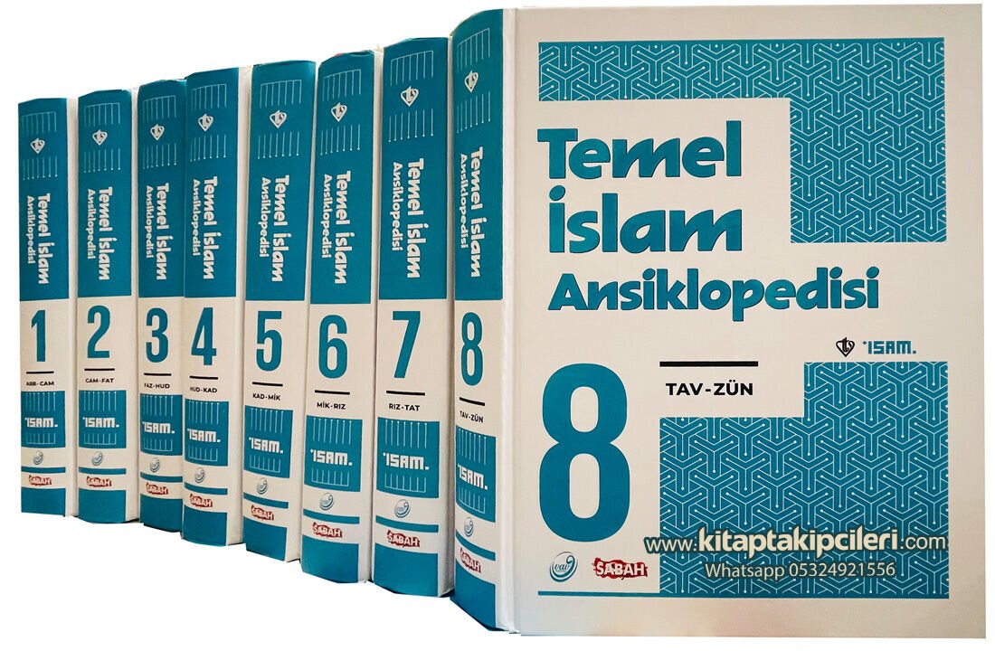 Temel İslam Ansiklopedisi Türkiye Diyanet Vakfı, İsam, Sabah Gazetesi Promosyonu 20x28 cm 8 Kitap 4400 Sayfa