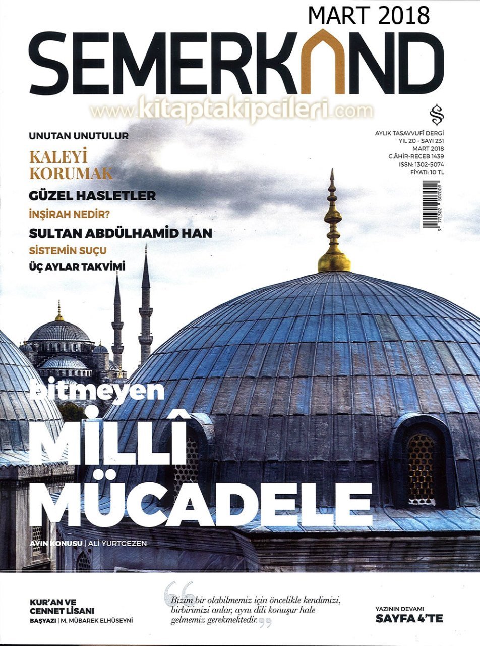 Semerkand Dergisi MART 2018 | Bitmeyen Milli Mücadele