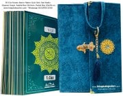 30 Cüz Kuranı Kerim Hatim Cüzü Seti, Ses Kodlu, Diyanet Onaylı, Kadife Bez Cilt Kutu, Rahle Boy 20x28 cm Ebat