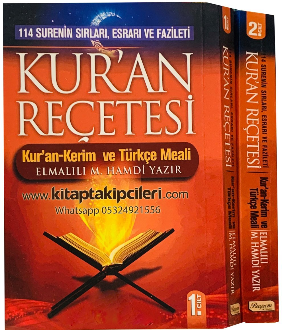 Kuran Reçetesi, 114 Surenin Sırları Esrarı Ve Fazileti, Kuranı Kerim Ve Türkçe Meali, Elmalılı Hamdi Yazır 2 Cilt Toplam 1078 Sayfa