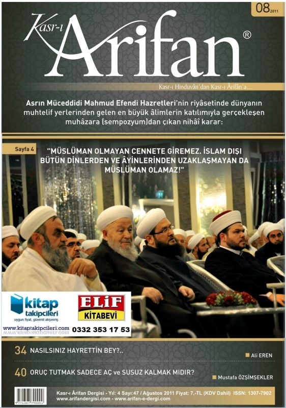 Arifan Dergisi Ağustos 2011 Sayısı Cübbel Ahmet Hoca Dualar