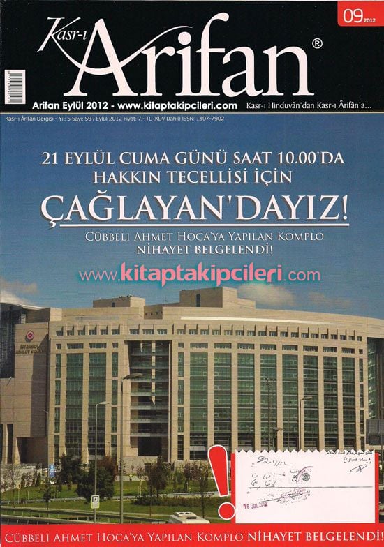 Kasr-ı Arifan Dergisi Eylül 2012 Sayısı Cübbeli Ahmet Hoca
