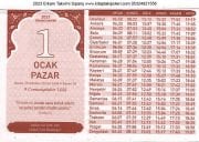 2024 Yılı Erkam Takvimi Yapraklı Duvar Takvimi Namaz Vakitleri Diyanet Uyumlu Nevşehir