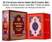 30 Cüz Kuranı Kerim Hatmi Şerif Cüzleri Seti Kutulu, Diyanet Onaylı, Orta Boy 17x24 cm Ebat