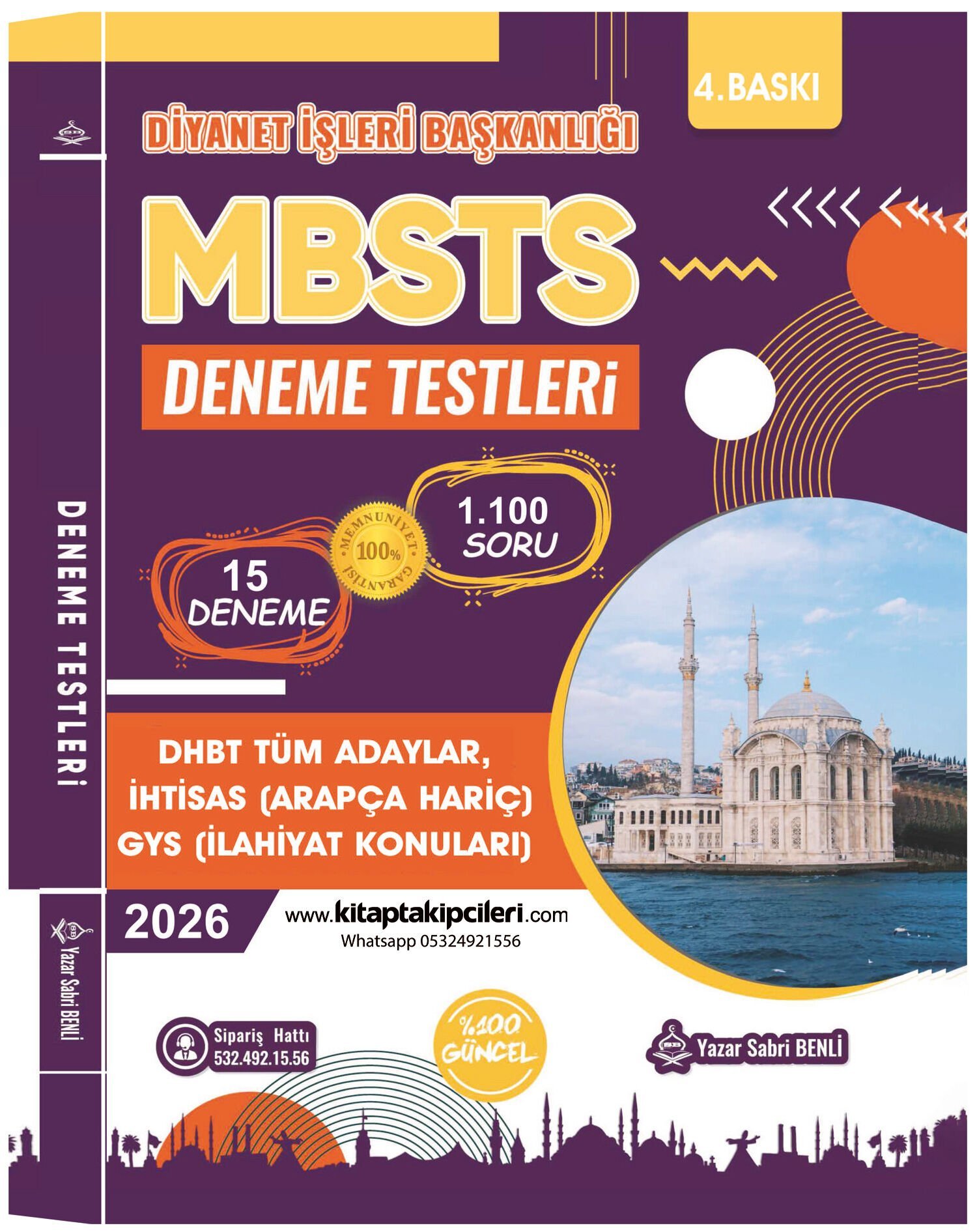 2026 MBSTS, DHBT, İHTİSAS, GYS ALAN BİLGİSİ Deneme Testleri, Sabri Benli, Diyanet İşleri Başkanlığı, 1.100 Soru 15 Deneme 242 Sayfa