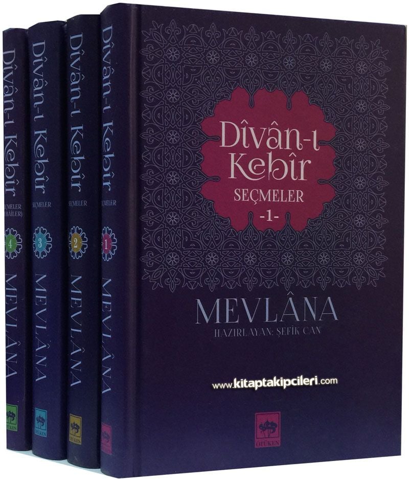 Divanı Kebir, Seçmeler Rubailer, Mevlana Celaleddin Rumi, ŞEFİK CAN, 4 Cilt Takım
