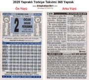 2025 Yılı TÜRKİYE TAKVİMİ Namaz Vakitli Yapraklı Duvar Takvimi KARGO ÜCRETSİZ