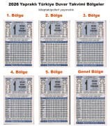 2026 Yılı TÜRKİYE TAKVİMİ Namaz Vakitli Yapraklı Duvar Takvimi