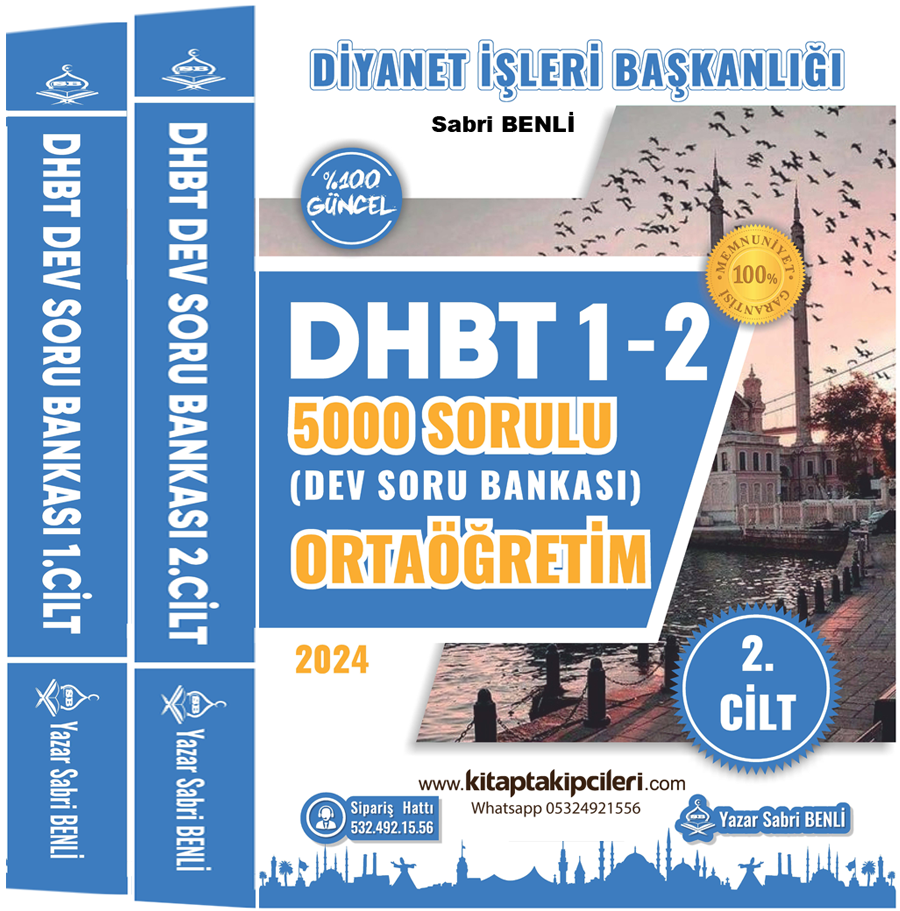ORTAÖĞRETİM LİSE DHBT Dev Soru Bankası Sabri Benli, 5000 Sorulu Din Hizmetleri Alan Bilgisi Testi %100 Güncel 2 Cilt 900 Sayfa
