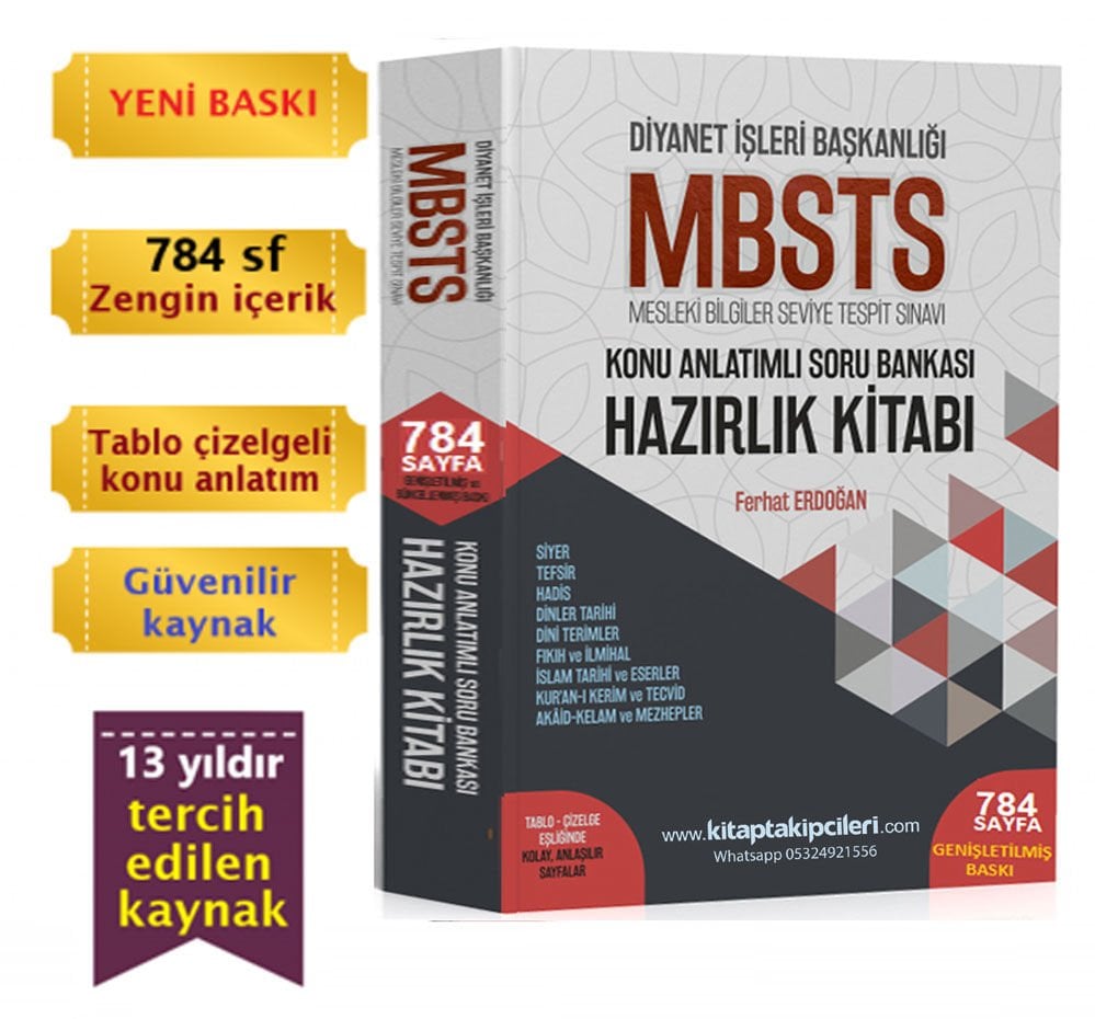 Diyanet Mbsts Konu Anlatımlı Soru Bankası Hazırlık Kitabı Ferhat Erdoğan Tablo Çizelge Eşliğinde Kolay Anlaşılır Toplam 784 Sayfa