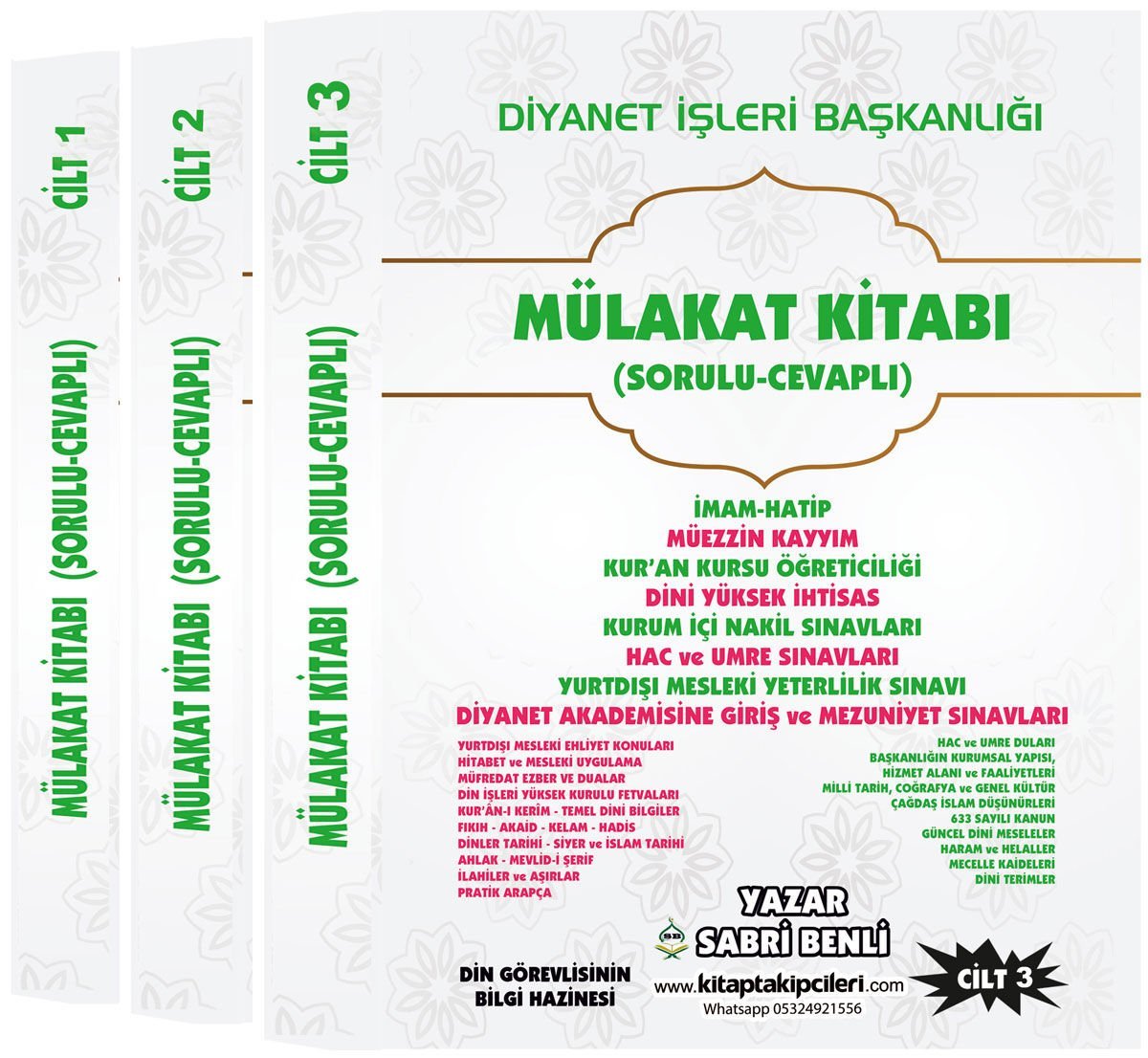 2026 Diyanet İşleri Başkanlığı Sözlü Mülakat Kitabı, Sabri Benli, İmam Hatip, Müezzin Kayyım, Kuran Kursu Öğreticiliği, Dini Yüksek İhtisas, Hac ve Umre, Kariyer Yükselme, Yurtdışı, Dhbt, Müfredat Ezberleri, Aşırlar, İlahiler, 3 Cilt 1285 Sayfa