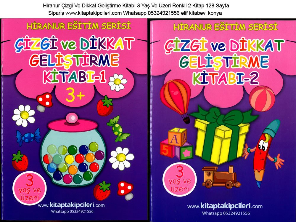 Hiranur Çizgi Ve Dikkat Geliştirme Kitabı 3 Yaş Ve Üzeri Renkli 2 Kitap 128 Sayfa