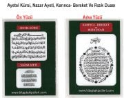 Karınca Duası ve Ayetel Kürsi, Nazar Ayeti, Bereket Rızık Duası, Cep Mini Boy Pvc Kaplı