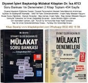 Diyanet İşleri Başkanlığı İsa Atcı Mülakat Kitap Seti, Soru Bankası Ve Denemeleri, 900 Soru Cevap, 50 Deneme 2 Kitap Toplam 454 Sayfa