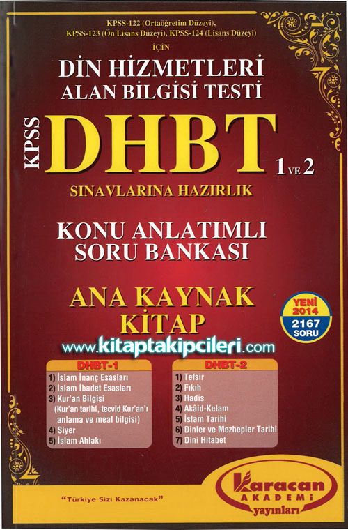DHBT KPSS Sınavlarına Hazırlık Diyanet Din Hizmetleri Alan Bilgisi Testi Konu Anlatımlı Soru Bankası Ana Kaynak Kitap
