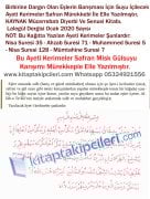 Birbirine Dargın Olan Eşlerin Barışması İçin Suyu İçilecek Ayeti Kerimeler Safran Mürekkebi İle Elle Yazılmıştır, KAYNAK Mücerrebatı Diyerbi Ve Senusi Kitabı, Lalegül Dergisi Ocak 2020 Sayısı